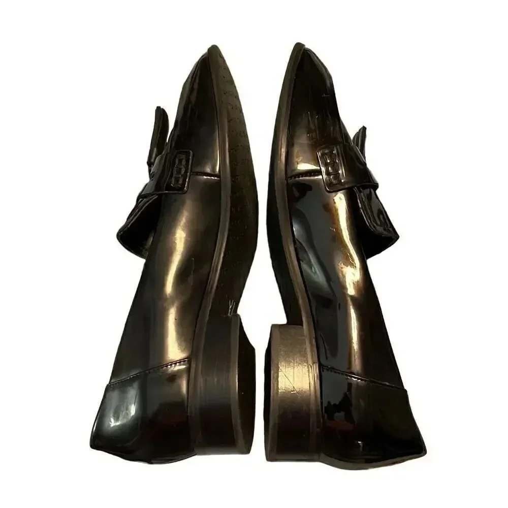 Tahari black Patton loafers with tassel size 7.5.